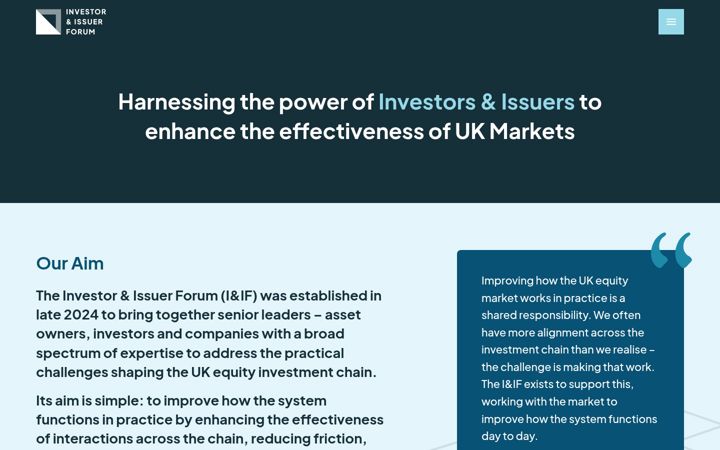 Screenshot of investorandissuerforum.org.uk
