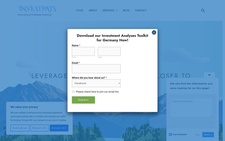Screenshot of investpats.com