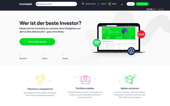 Screenshot of investspiel.de