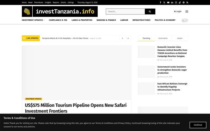 Screenshot of investtanzania.info