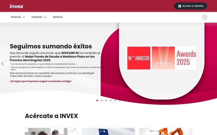 Screenshot of invex.com