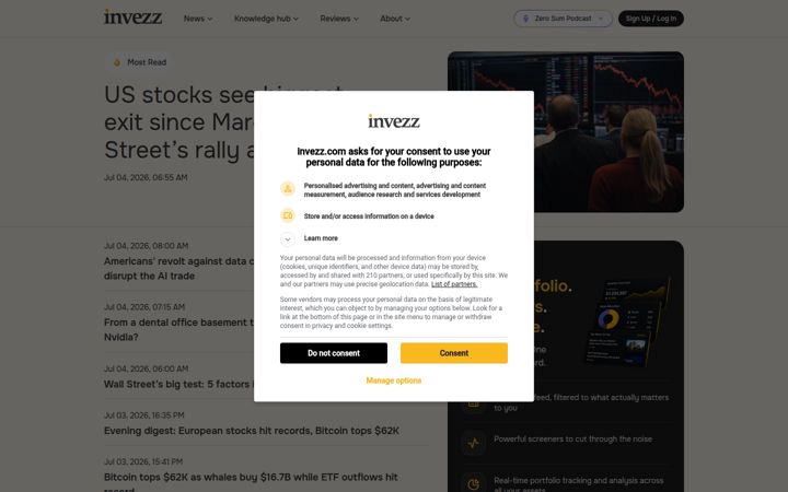 Captura de ecrã de invezz.com