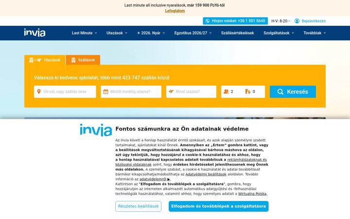 Screenshot of invia.hu