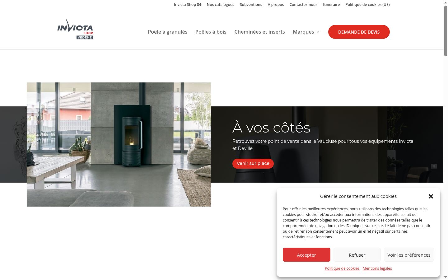 Screenshot of the consent banner shown before any interaction