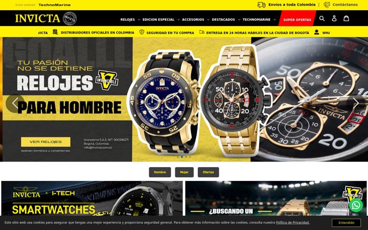 Screenshot of invicta.com.co