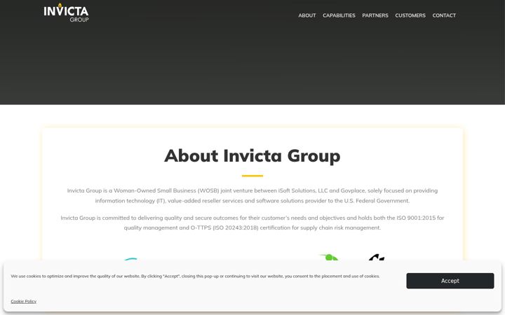 Screenshot of invictagroupgov.com