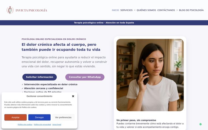 Screenshot of invictapsicologia.com