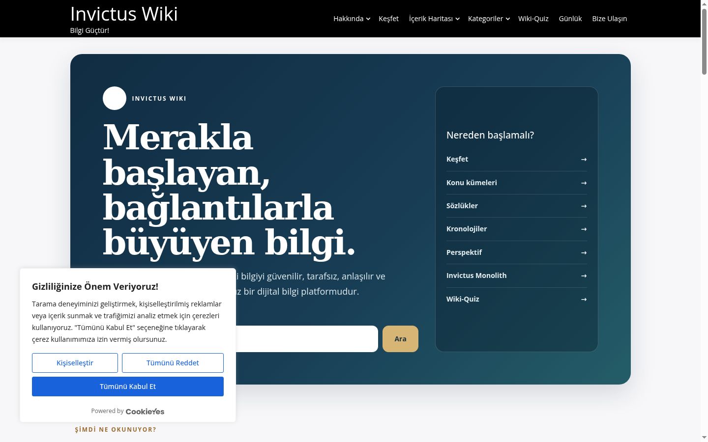 Screenshot des Einwilligungsbanners vor jeglicher Interaktion