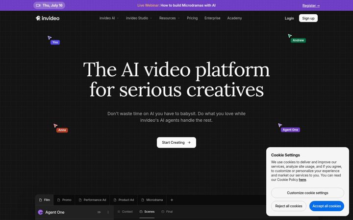 Capture d'écran de invideo.io