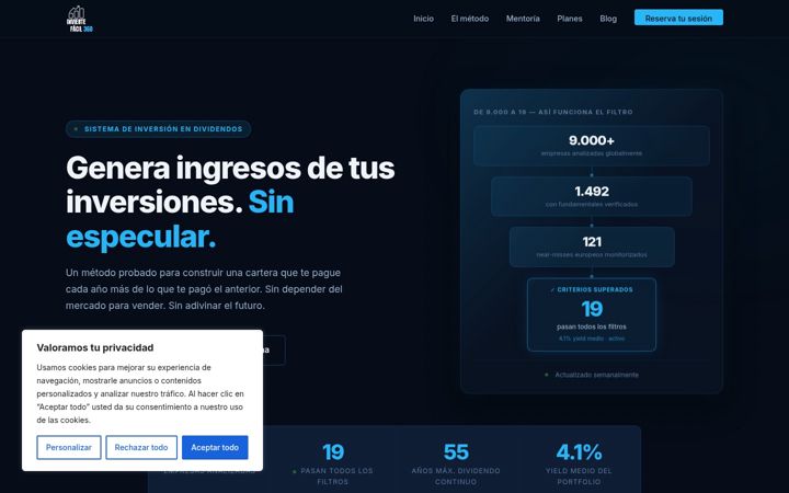 Screenshot of inviertefacil360.com