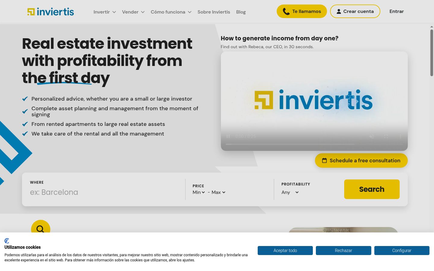 Screenshot del banner di consenso mostrato prima di qualsiasi interazione