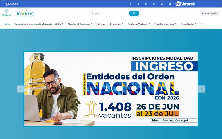 Screenshot of invima.gov.co