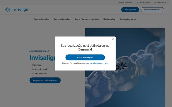 Screenshot of invisalign.com.br