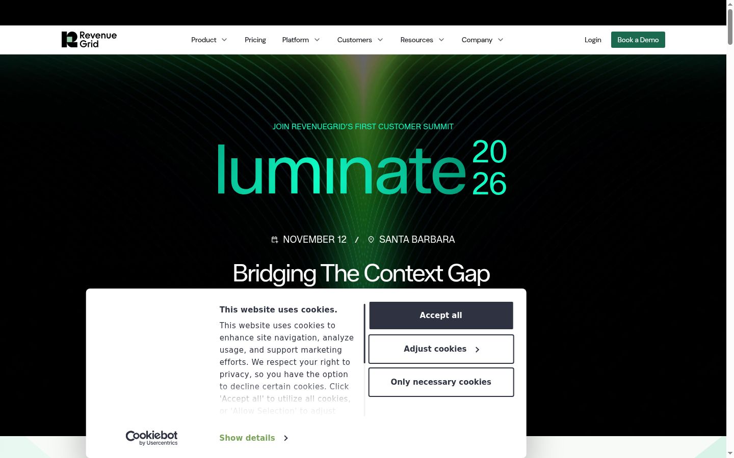 Screenshot del banner di consenso mostrato prima di qualsiasi interazione