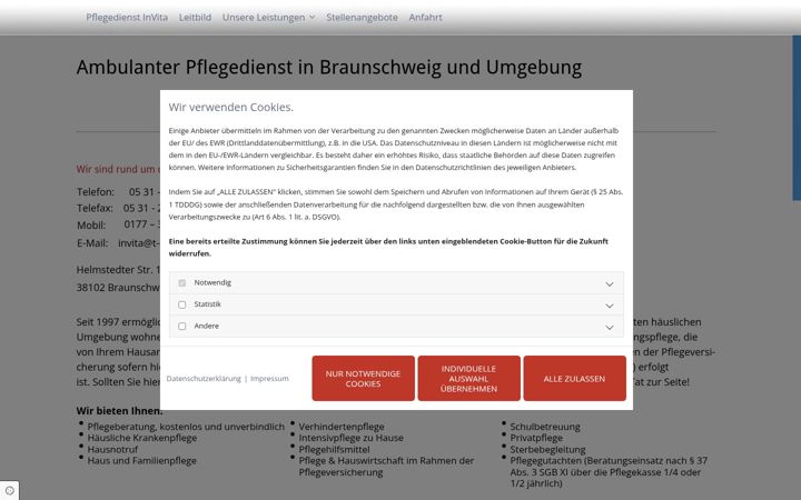 Screenshot of invita.de
