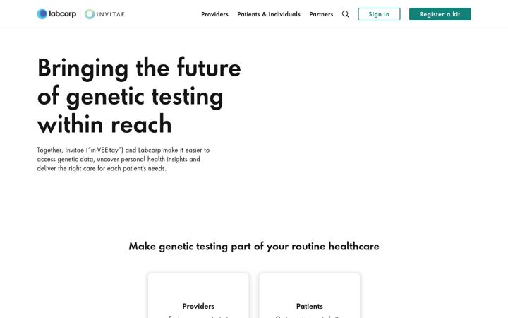 Screenshot of invitae.com