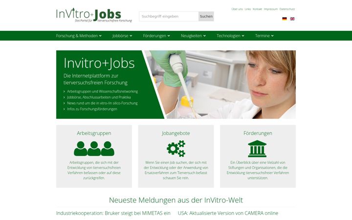 Screenshot of invitrojobs.de