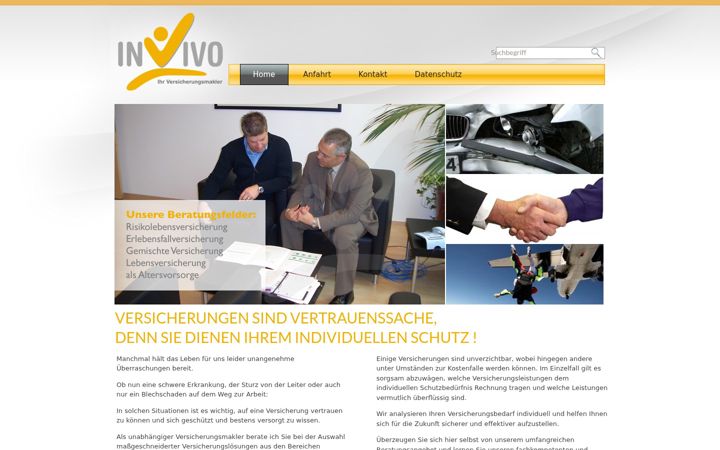 Screenshot of invivo-versicherung.de