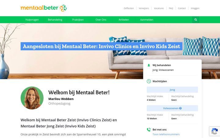 Screenshot of invivokids.nl
