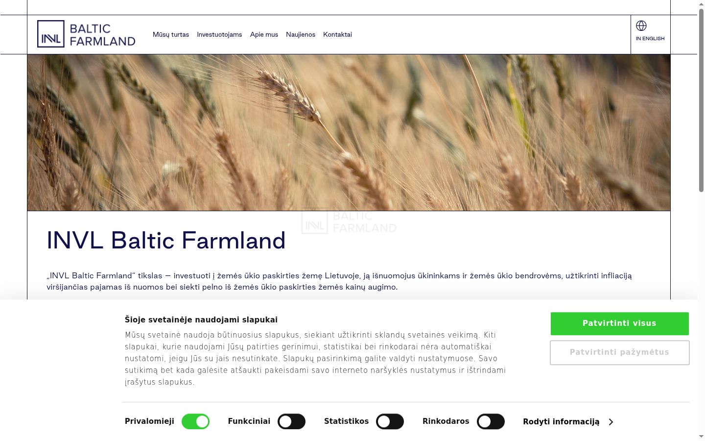 Sutikimo reklamjuostės, rodytos prieš bet kokią sąveiką, ekrano kopija