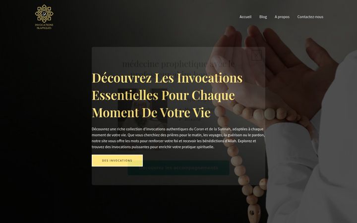 Screenshot of invocations-islamiques.fr