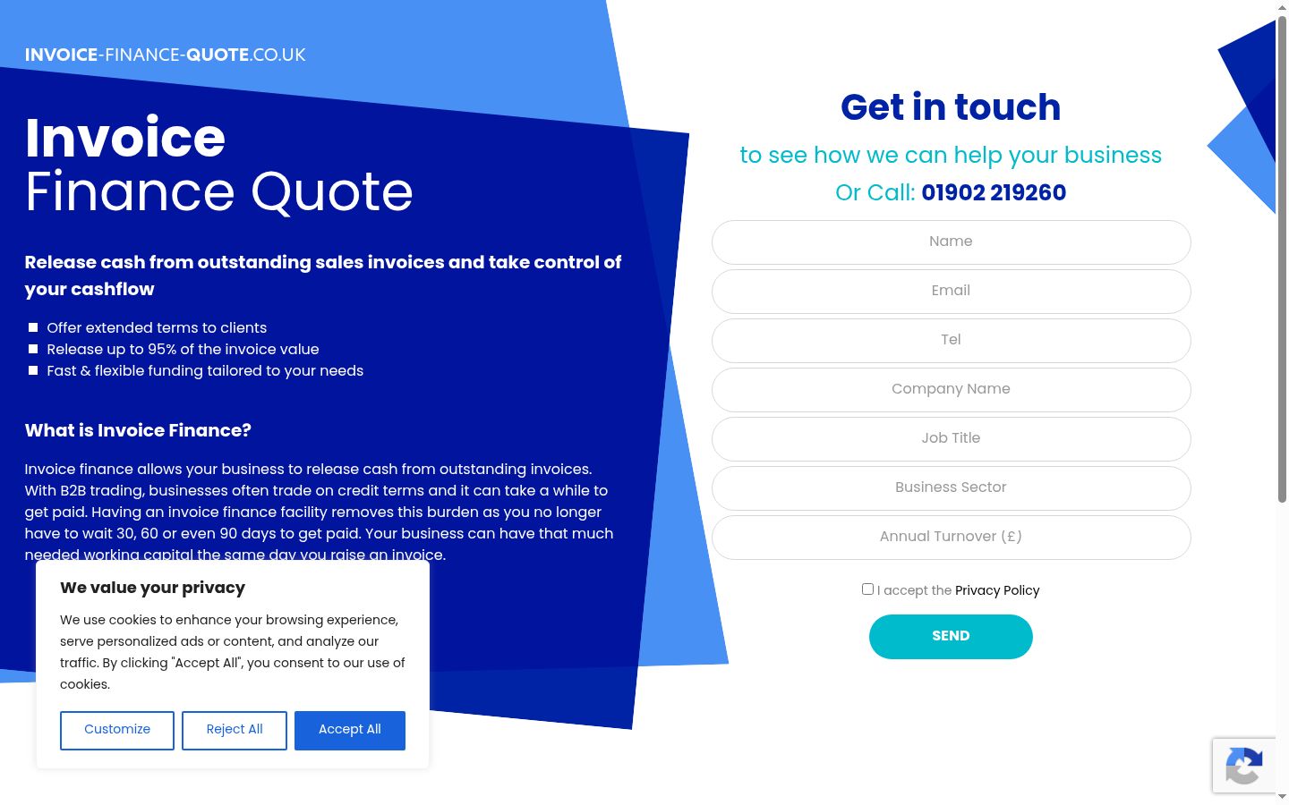 Screenshot of the consent banner shown before any interaction