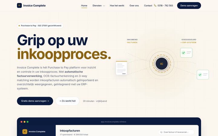 Screenshot of invoicecomplete.com