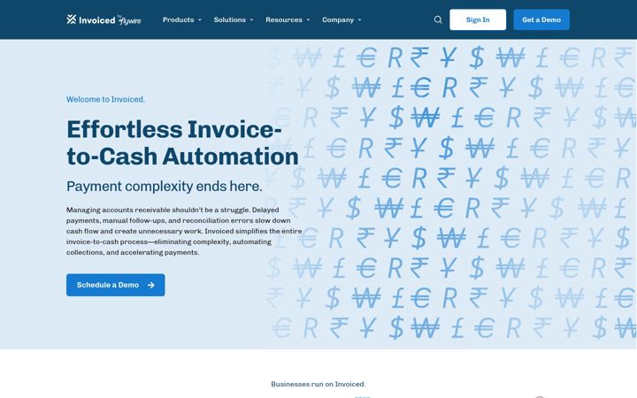 Screenshot of invoiced.com
