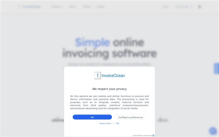 Screenshot of invoiceocean.com