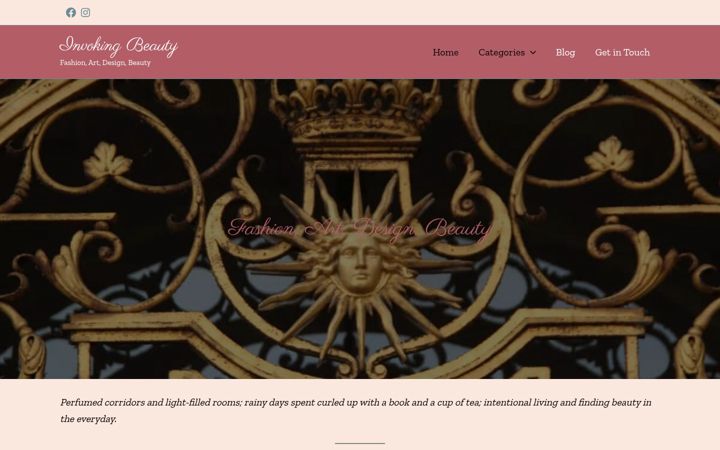 Screenshot of invokingbeauty.com