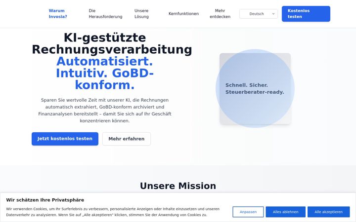 Screenshot of invosia.de