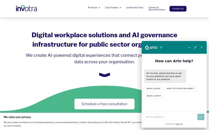Screenshot of invotra.com