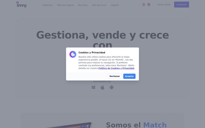 Screenshot of invupos.com