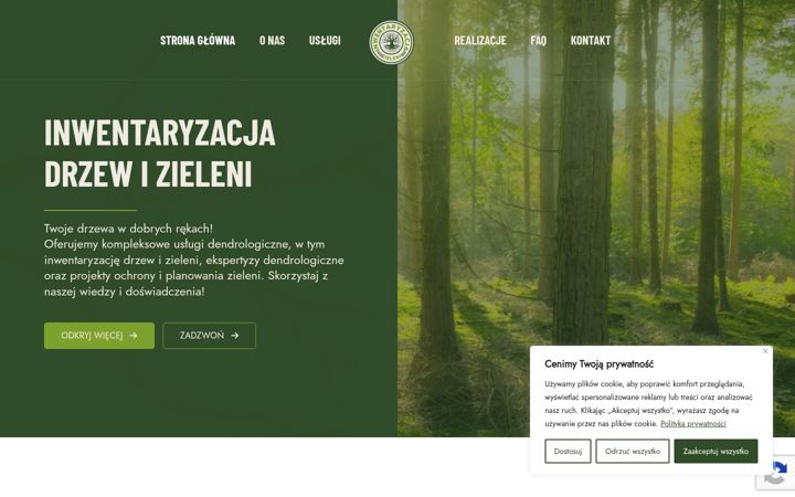 Screenshot of inwentaryzacjadrzewizieleni.com