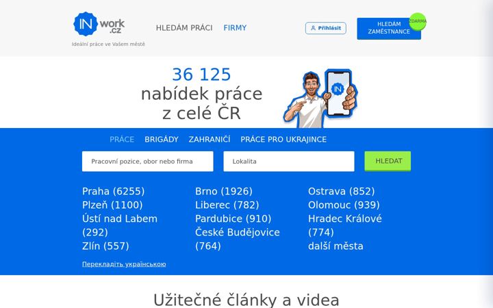 Skärmbild av inwork.cz