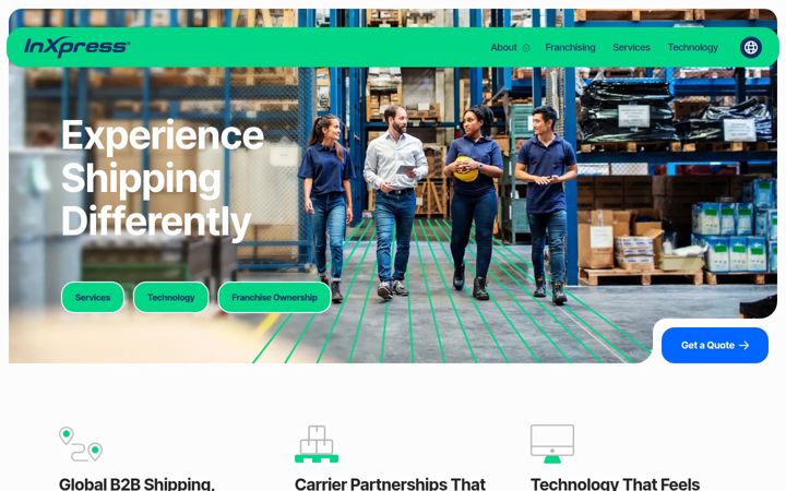 Screenshot of inxpress.com