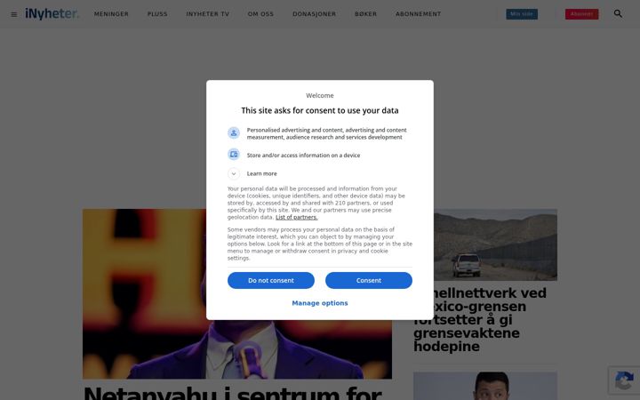 Screenshot of inyheter.no