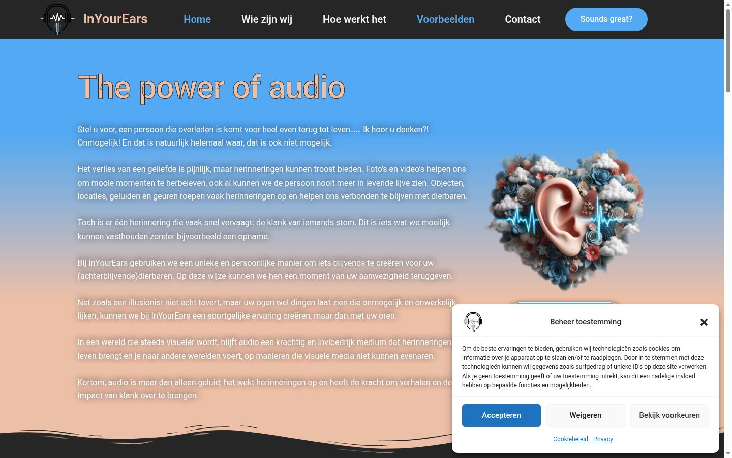 Screenshot del banner di consenso mostrato prima di qualsiasi interazione