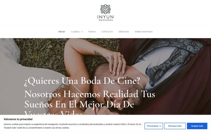 Screenshot of inyunweddings.com