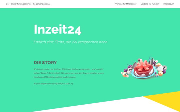 Screenshot of inzeit24.com