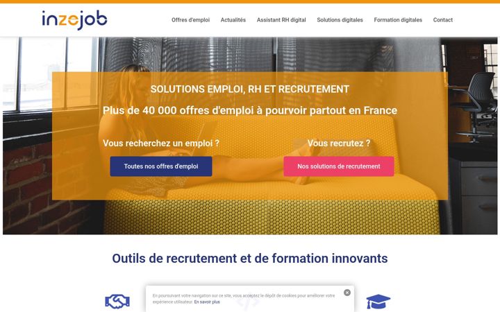 Screenshot of inzejob.com