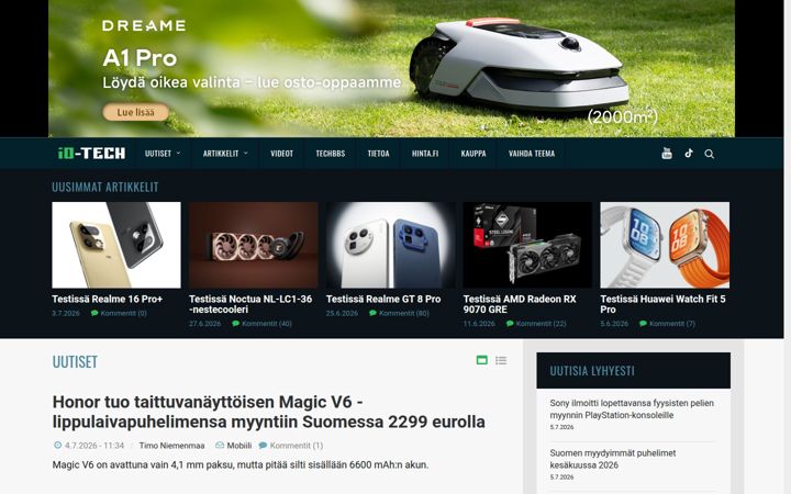 Ekraanipilt saidist io-tech.fi