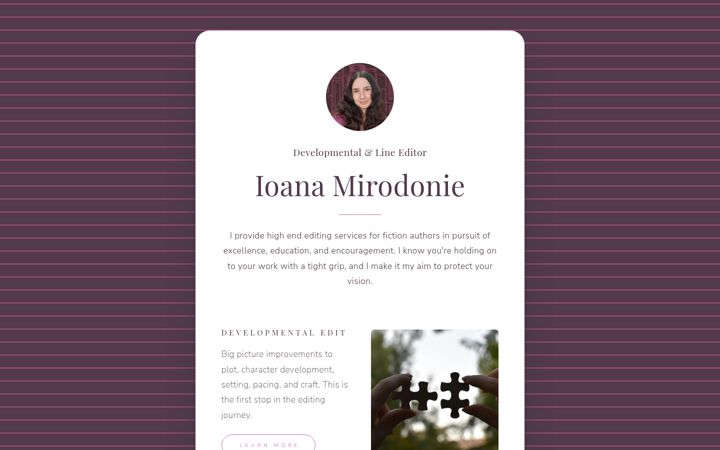 Screenshot of ioanawrites.com