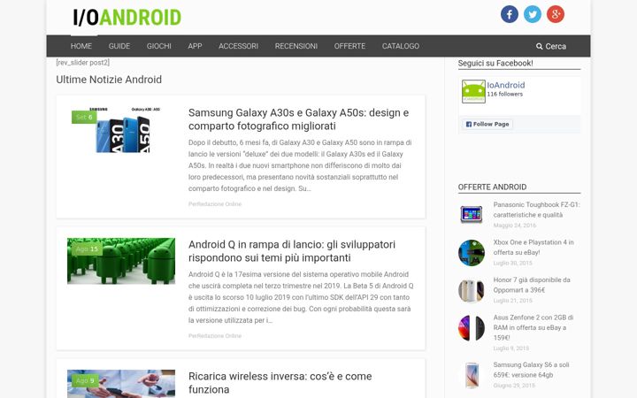 Screenshot of ioandroid.com
