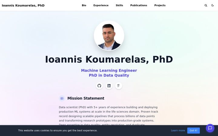 Screenshot of ioanniskoumarelas.com