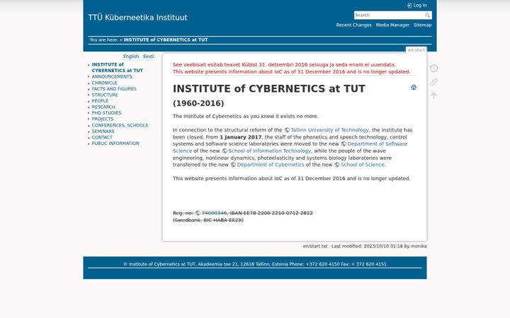 Screenshot of ioc.ee