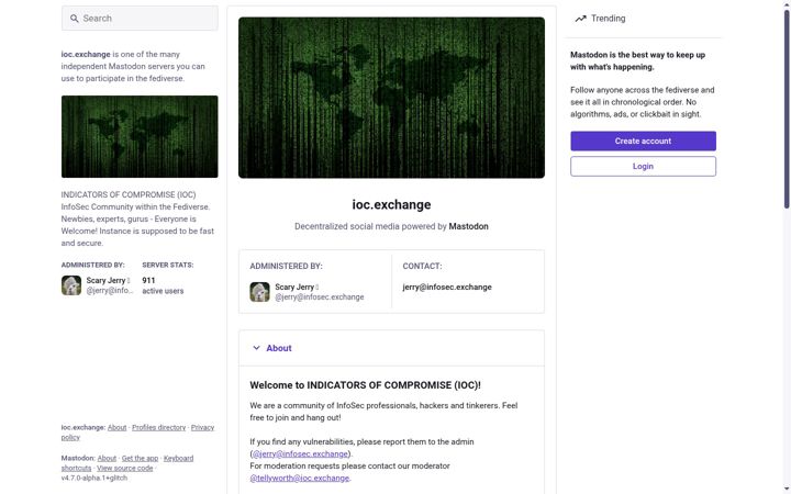 Screenshot of ioc.exchange