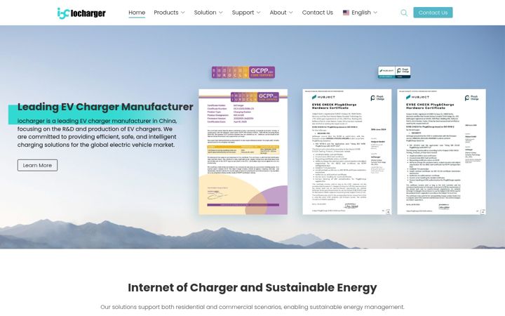 Screenshot of iocharger.com