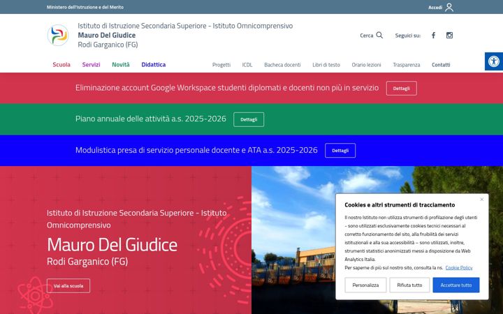 Screenshot of iocmaurodelgiudice.edu.it