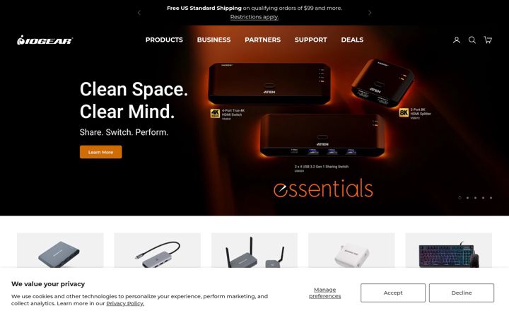 Screenshot of iogear.com